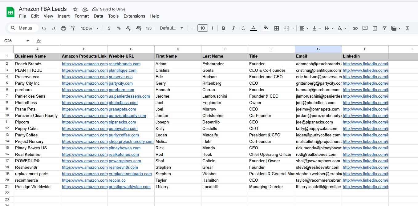 Amazon FBA Leads